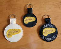 Anatomical Pancreas Keychain - with or without custom text - two sizes.