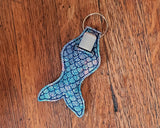 Blue Waves Mermaid Lip Balm Holder Keychain