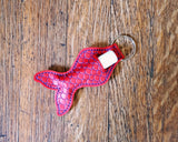 Red Mermaid Lip Balm Holder Keychain