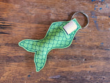 Green Mermaid Lip Balm Holder Keychain