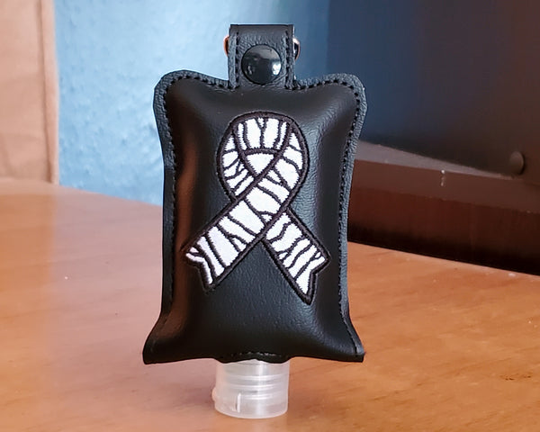 Zebra Ribbon Keychain Hand Sanitizer Holder - Any color