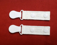 White on White Snowflake Tubie Clips, Cord Clips. Ready to Ship.