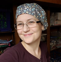 Custom Made Scrub Cap, Surgical Cap. Jessica Style with elastic. Covers long hair. Religious headcovering. Personalization Available.