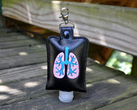 Anatomical Lungs Keychain Hand Sanitizer Holder