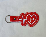 Personalized Heartbeat Keychain, Keyfob