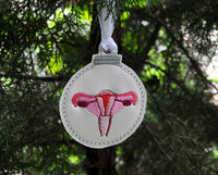 Uterus Embroidered Christmas Ornament