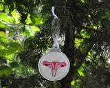 Uterus Embroidered Christmas Ornament