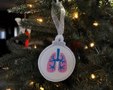 Lungs Embroidered Christmas Ornament