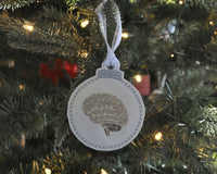 Brain Embroidered Christmas Ornament