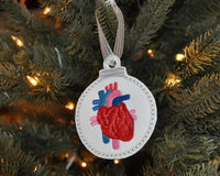 Heart Embroidered Christmas Ornament