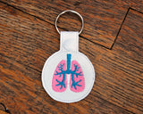 Anatomical Lungs Keychain - with or without custom text - two sizes.