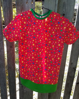 Size 2/4 Bright Red Stars Children's Hospital Gown. Ready to Ship.