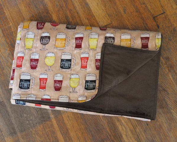 Glasses of Beer Semi Custom Weighted Blanket - Size LARGE - You choose weight