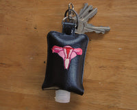 Anatomical Uterus and Vagina Keychain Hand Sanitizer Holder