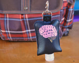 Anatomical Brain Keychain Hand Sanitizer Holder.