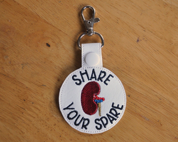 Share Your Spare Organ Transplant Keychain, Key Fob.