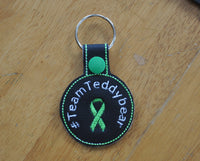 Awareness Ribbon Keychain - with or without words - Any color ribbon. Custom made.