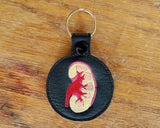 Anatomical Kidney Keychain - with or without custom text - two sizes